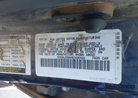 2008 Pontiac Vibe из США, поврежденный, VIN 5Y2SL65848Z406422